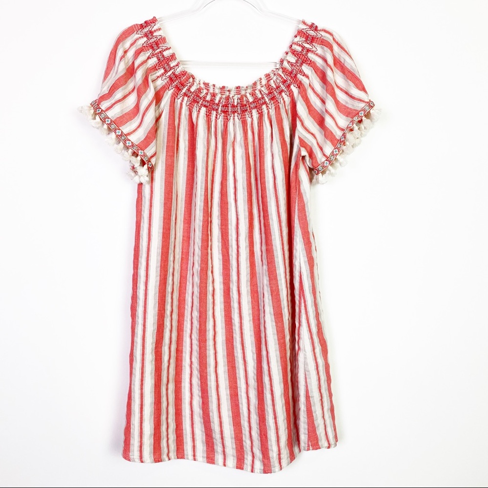 Umgee Striped Tassel Dress